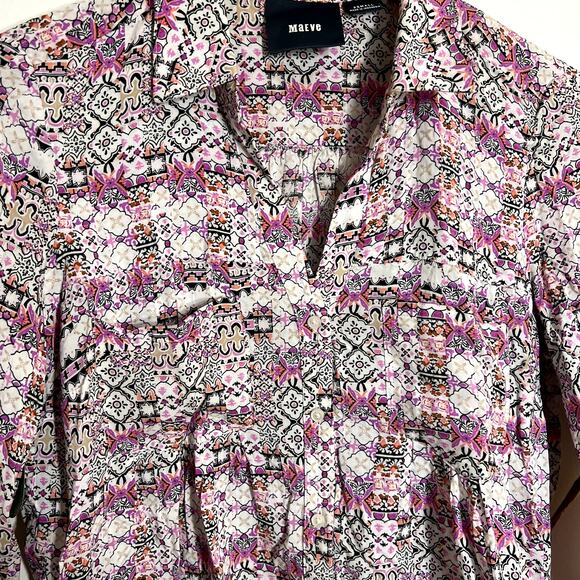 Maeve Patterned Button Up Blouse LAST CALL - Picture 3 of 6